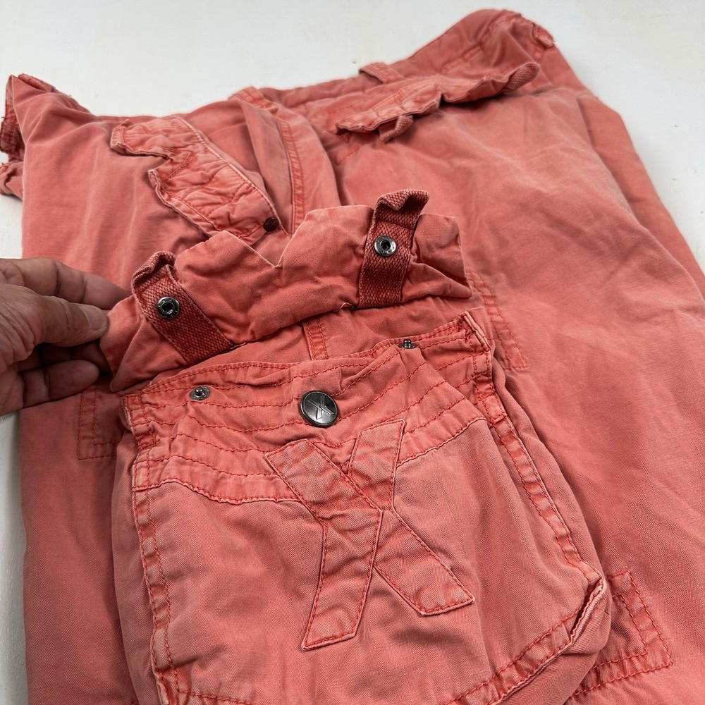 VTG‎ XRay Mens Herringbone Cargo Shorts 40 X 15 Faded Red Military Skater Y2K - Picture 10 of 16